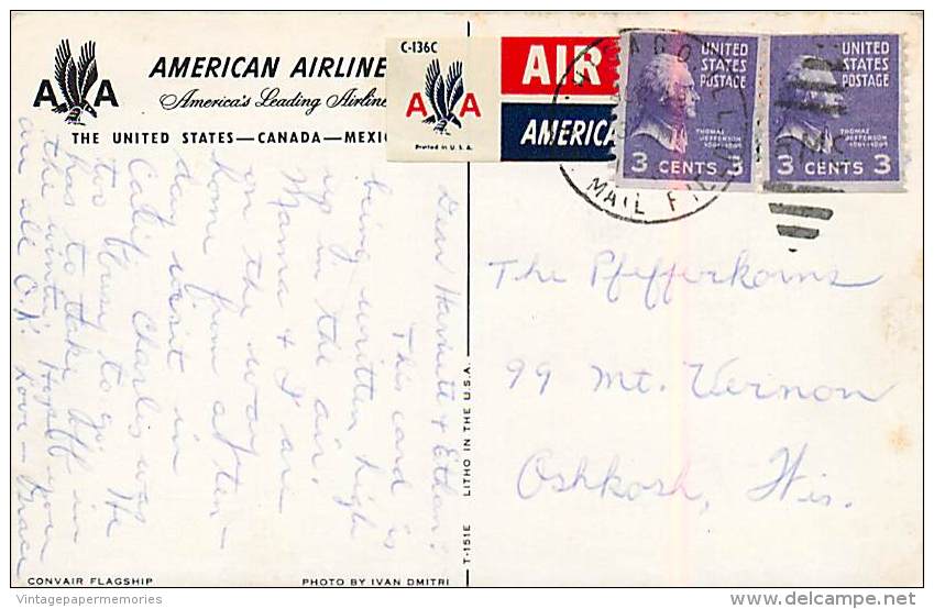256057-American Airlines, Convair Flagship Boston, Ivan Dmitri No T-151E - 1946-....: Moderne