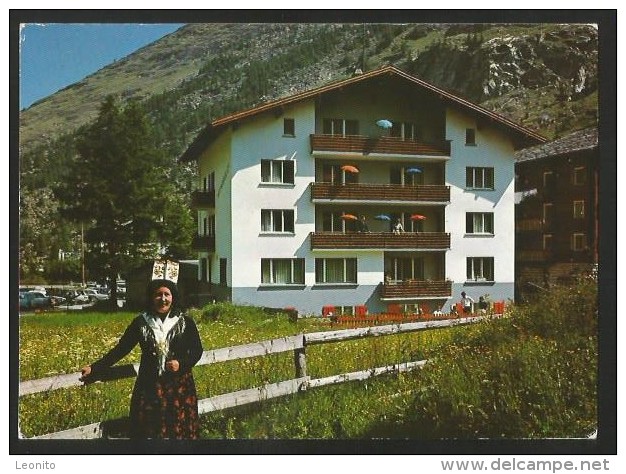 SAAS ALMAGELL VS Hotel MATTMARKBLICK Walliserin In Tracht 1979 - Saas-Almagell