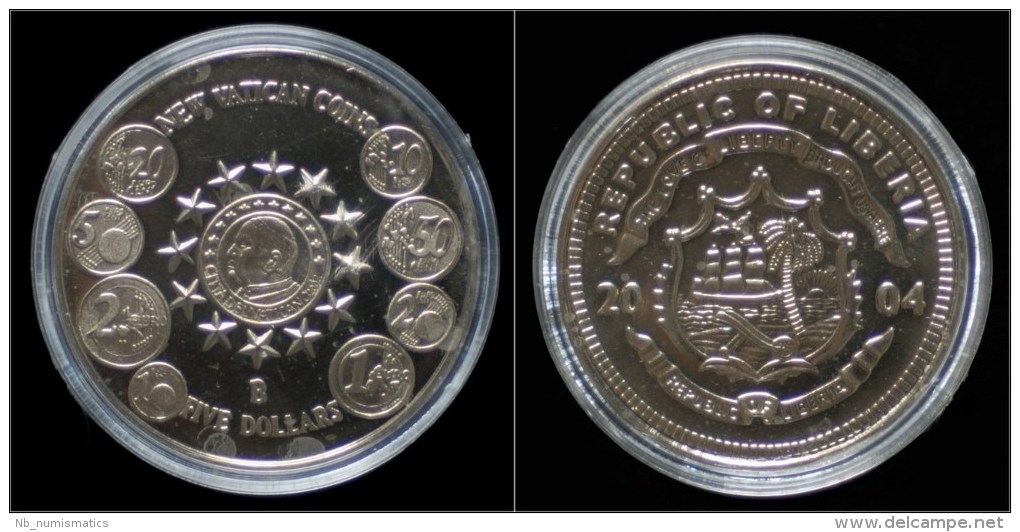 Liberia 5$ 2004- New Vatican Coins - Liberia