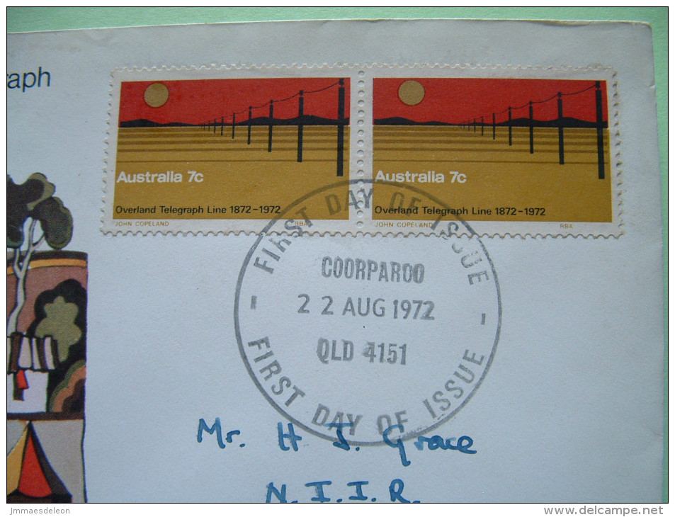 Australia 1972 FDC Cover To South Africa - Telegraph - Tree - Covers & Documents