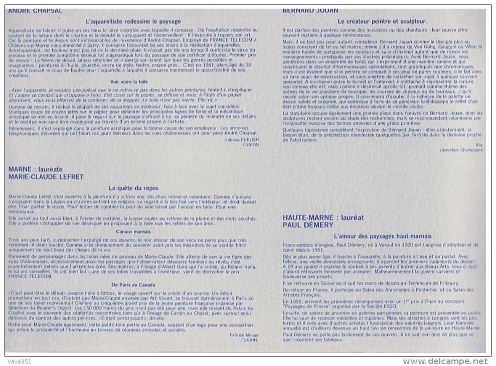 CONCOURS DE PEINTURE ANNUAIRES 1990 FRANCE TELECOM  DE CHAMPAGNE ARDENNES ****  A SAISIR **** - Other & Unclassified