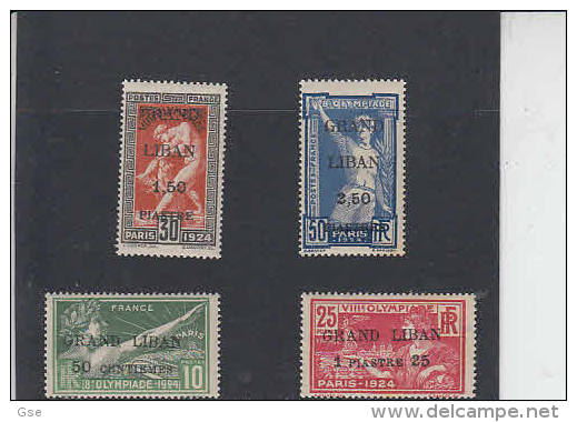 GRAN LIBANO  1924 - Yvert  18/21 (MNH) - VIII Olimpiade - Neufs