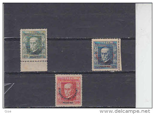 CECOSLOVACCHIA  1925 - Yvert  203/205 (MNH) - Congresso Olimpico Internazionale - Nuovi