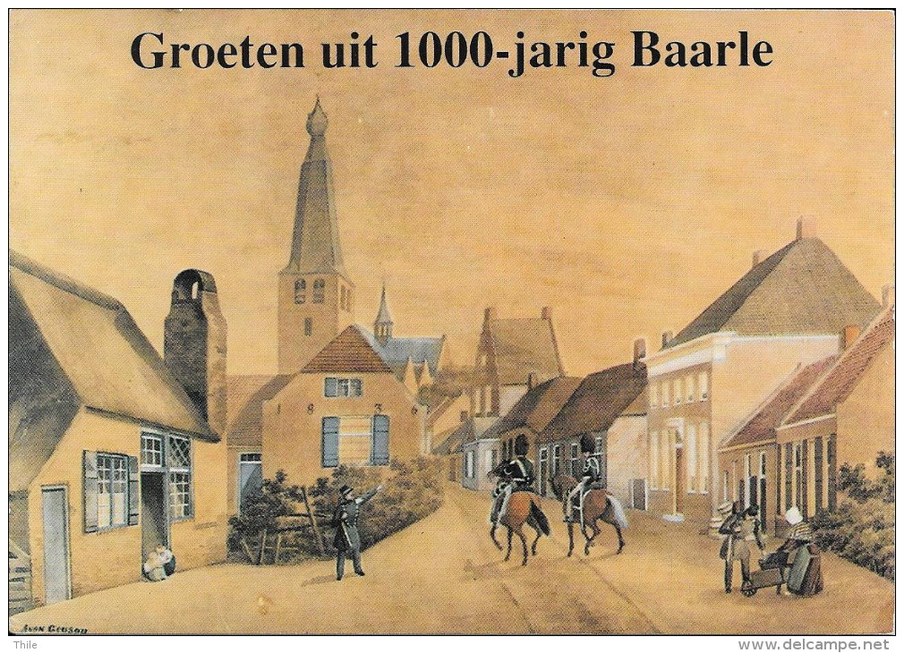 Groeten Uit 1000-jarig BAARLE - Kerkstraat Naar Aquarel Van W.A. Alting Von Geusau - Baarle-Hertog