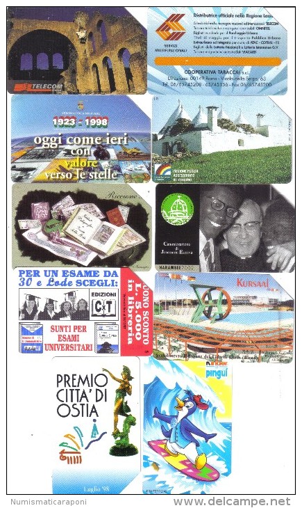 Lotto 10 Schede  5000+10000  Lire Usate Tutte Di Tiratura Inferiore Al Milione Di Pezzi Alcune Non Perfette .schede.075 - Pubbliche Pubblicitarie