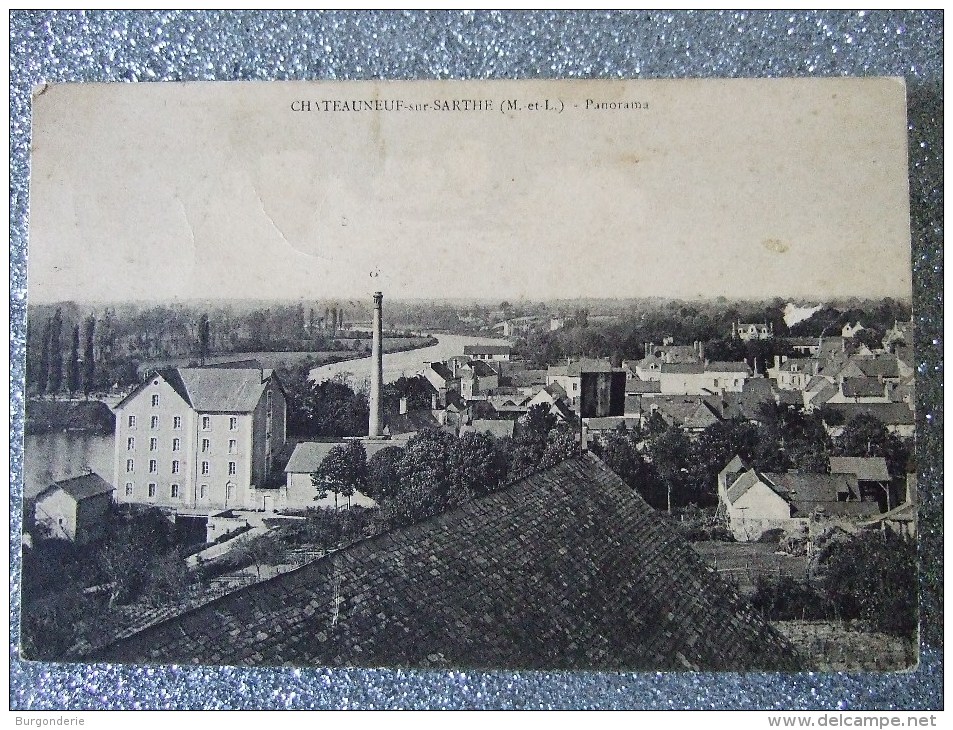 CHATEAUNEUF SUR SARTHE / PANORAMA / JOLIE CARTE /1916 - Chateauneuf Sur Sarthe