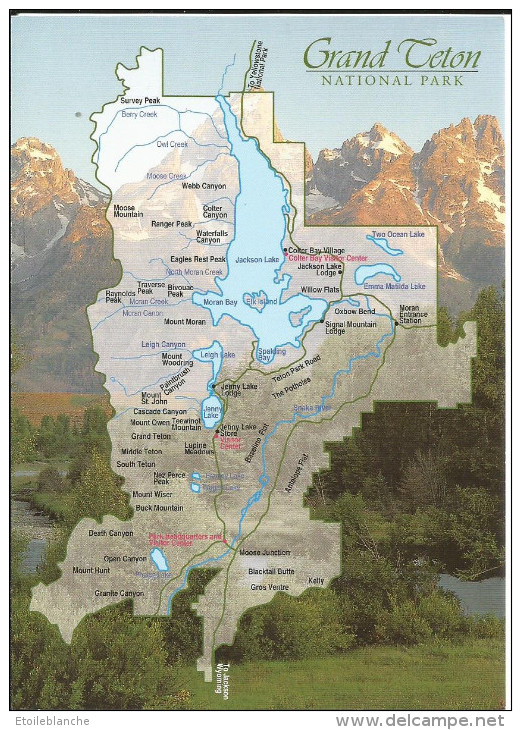 CPM US Wyoming - Grand Teton National Park - Map - Carte Geographique - Parc Proche De Yellowstone - Yellowstone