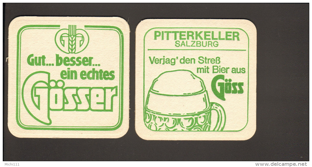 Bierdeckel Gösser R: "Pitterkeller Salzburg..." - Bierdeckel