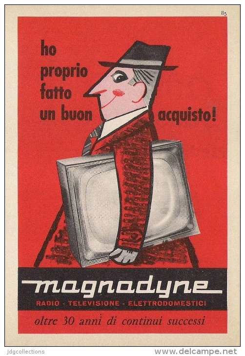 # MAGNADYNE TV TELEVISION ITALY 1950s Advert Pubblicità Publicitè Reklame Publicidad Radio TV Televisione - Televisión