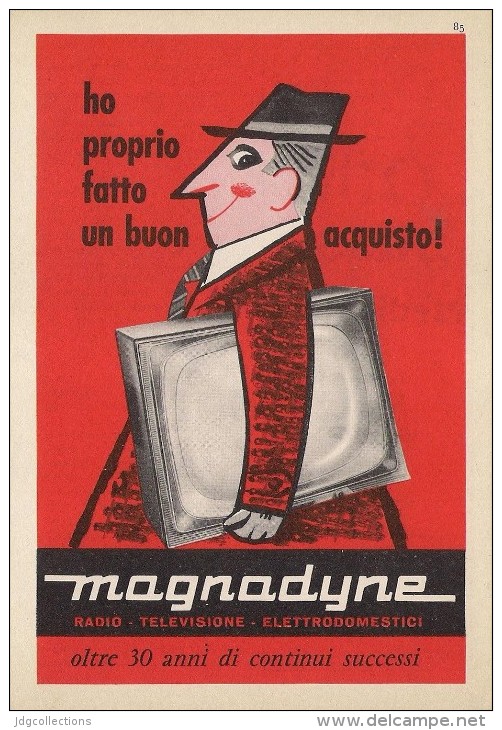 # MAGNADYNE TV TELEVISION ITALY 1950s Advert Pubblicità Publicitè Reklame Publicidad Radio TV Televisione - Television