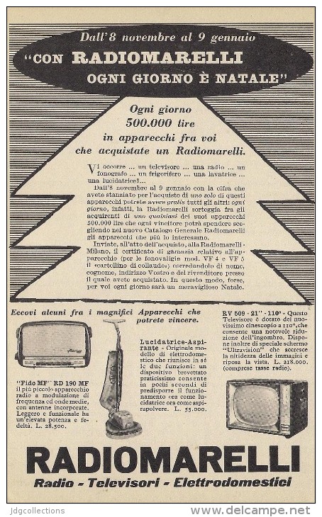 # RADIOMARELLI TV TELEVISION ITALY 1950s Advert Pubblicità Publicitè Reklame Publicidad Radio TV Televisione - Literatuur & Schema's