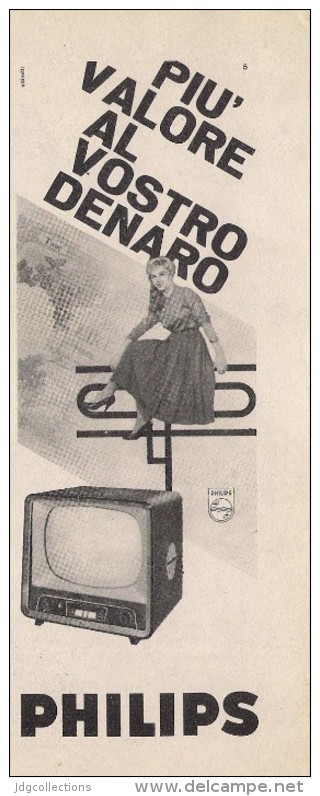 # PHILIPS TV TELEVISION ITALY 1950s Advert Pubblicità Publicitè Reklame Publicidad Radio TV Televisione - Fernsehgeräte