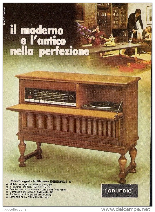 # GRUNDIG GIRADISCHI TURNTABLE ITALY 1950s Advert  Publicitè Reklame Drehscheibe Radio TV - Other & Unclassified