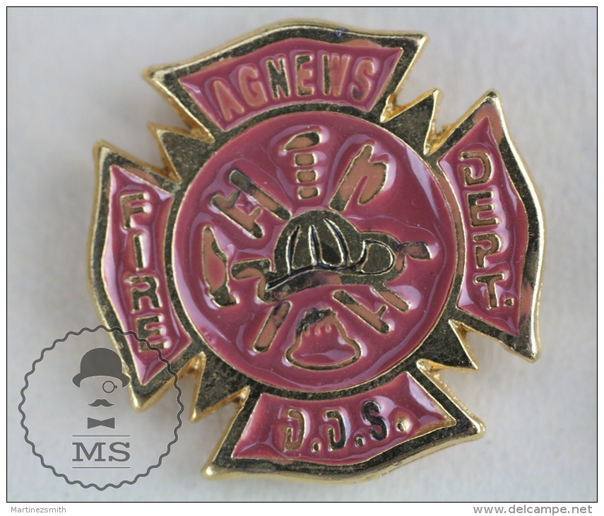 Agnews Fire Department - Fireman Firefighters/ Sapeurs Pompiers - Pin Badge #PLS - Bomberos