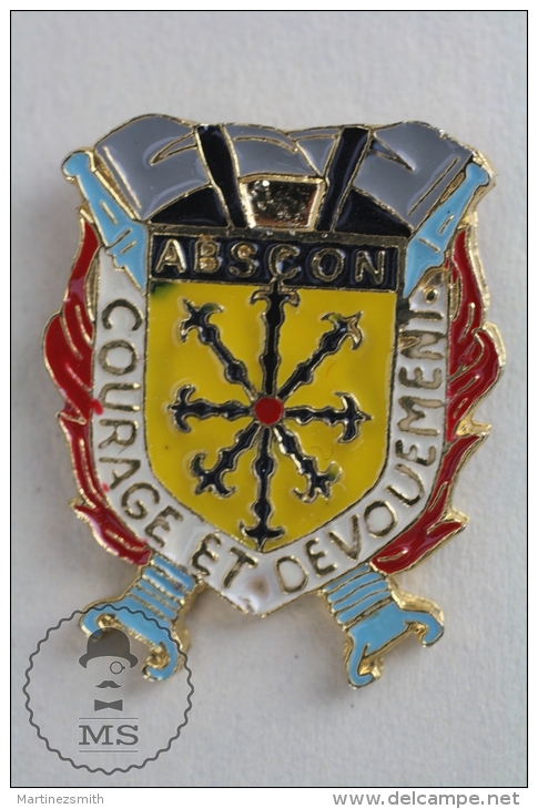 Abscon, France - Courage Et Devouement - Sapeurs Pompiers - Fireman Firefighters - Pin Badge #PLS - Bomberos