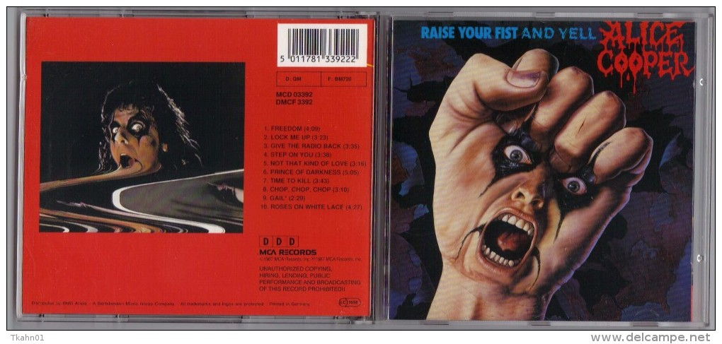 ALBUM  C-D  ALICE COOPER  " RAISE YOUR FIST AND YELL  "  DE 1987 - Hard Rock & Metal