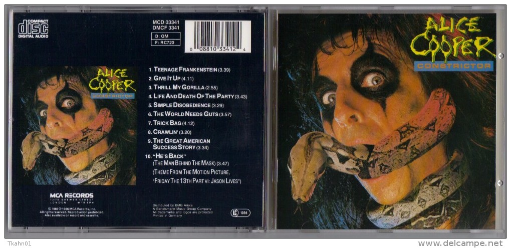 ALBUM  C-D  ALICE COOPER  " CONSTRICTOR  "  DE  1986 - Hard Rock & Metal