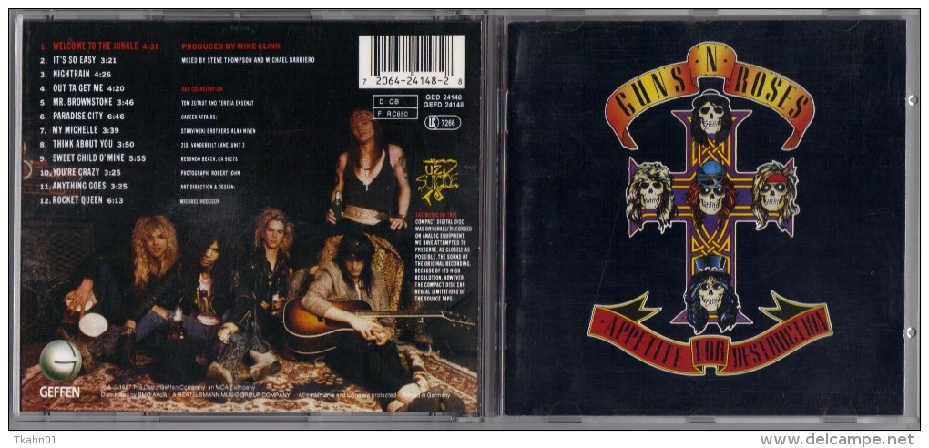 ALBUM  C-D  GUNS-N-ROSES  " APPETITE FOR DESTRUCTION  "  DE  1987 - Hard Rock & Metal