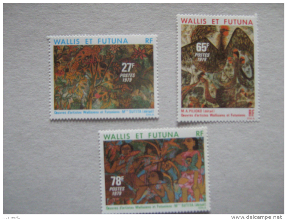 WALLIS ET FUTUNA   P 245/247  * *    PEINTURES LOCALES - Unused Stamps