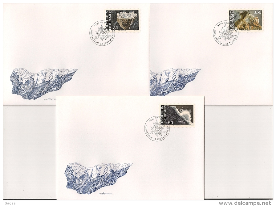 MINERAUX 7 FDC 1994 : 7 ENVELOPPES - Lettres & Documents