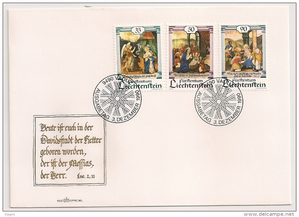 LIECHTENSTEIN. 1 FDC. 1 ENVELOPPE. RELIGION. PEINTRE. - Lettres & Documents