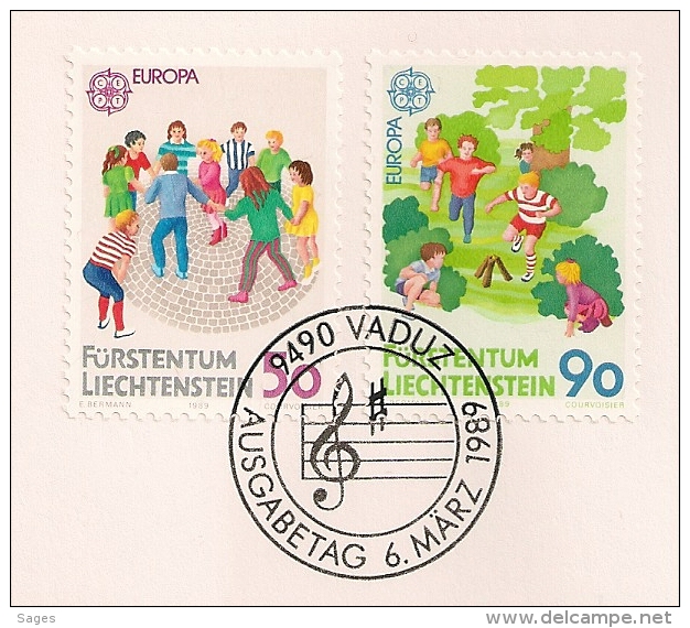 EUROPA CEPT 1989 LIECHTENSTEIN. 3 FDC. 3 ENVELOPPES. - Lettres & Documents