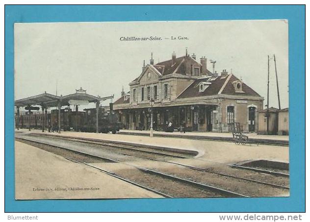 CPA Chemin De Fer Train En Gare De CHÂTILLON-SUR-SEINE 21 - Chatillon Sur Seine