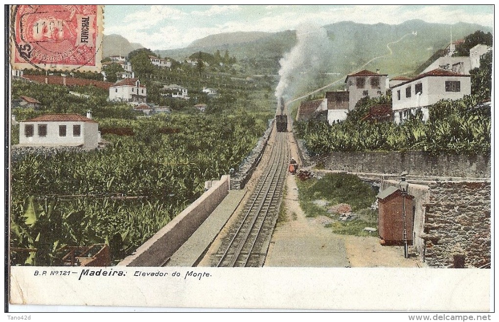 LBL30 - FUNCHAL SUR CPA POUR LE DANEMARK OCTOBRE 1904 THEME TRAINS CREMAILLERE - Funchal