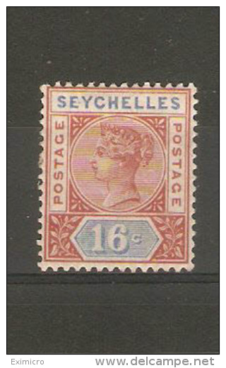 SEYCHELLES 1892 Die II 16c SG 14 Top Value Of The Set MOUNTED MINT Cat £48 - Seychellen (...-1976)