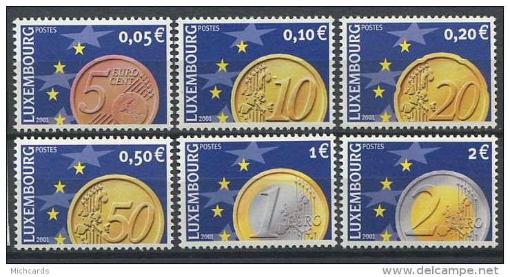 143 LUXEMBOURG 2001 - Euro Piece Monnaie (Yvert 1497/502) Neuf (MNH) Sans Trace De Charniere - Neufs
