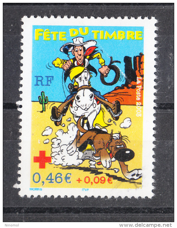 Francia    -    2003.  For  Red Cross. Lucky Luke  Cartoon Characters. Day Of Philately. - Fumetti