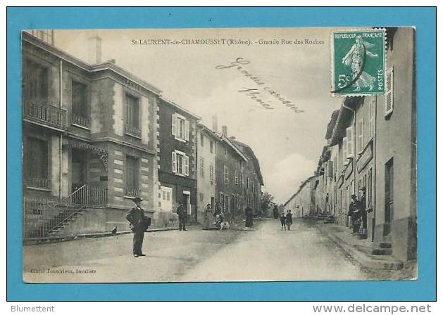CPA Grande Rue Des Roches ST-LAURENT-DE-CHAMOUSSET 69 - Saint-Laurent-de-Chamousset