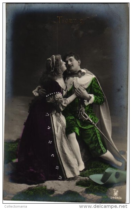 6  Postcards Opera  Il Trovatore         Trouvere   The Troubadour      Giuseppe Verdi       Real Photo Coloured - Oper