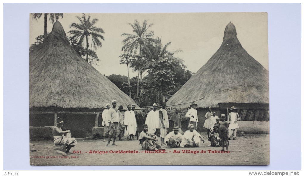 GUINEE Afrique AU VILLAGE DE TABOUNA Occidentale 661 CPA Animee Postcard - Guinée