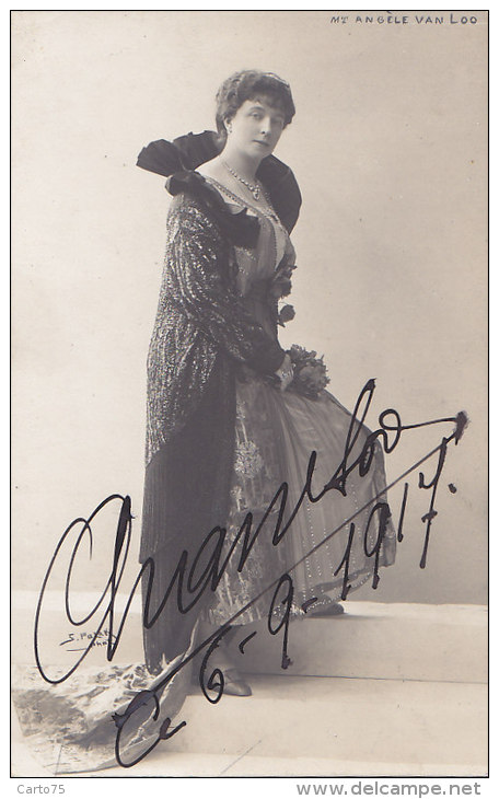 Spectacles - Belgique - Angèle Van Loo - Carte-Photo - Soprano - Signed Photo Postcard - Autographe - Opéra