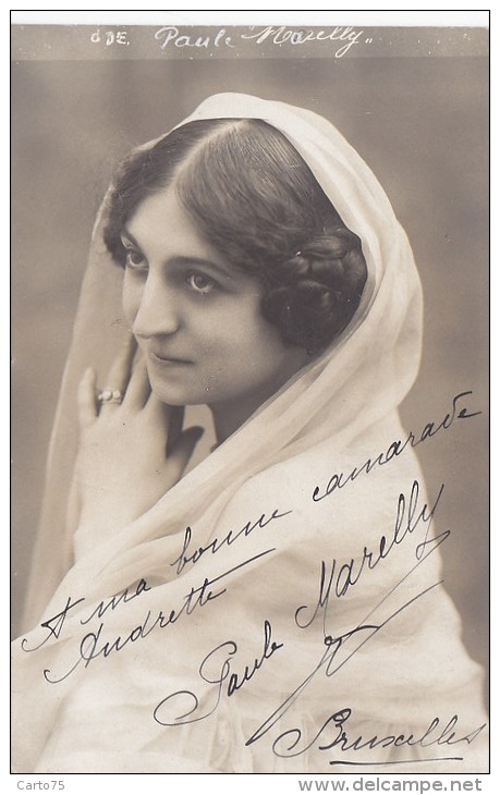 Spectacles - Belgique - Femme - Carte-Photo - Paule Marelly - Signed Photo Postcard - Autographe - Opera