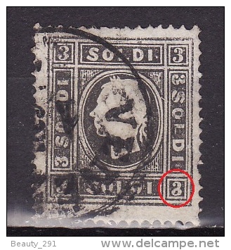 ITALIA (Lombardy-Venetia) 1859. USED, Mi 7 II, ERROR On Number 3 - Lombardo-Vénétie