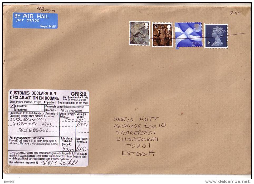 GOOD GB Postal Cover To ESTONIA 2015 - Good Stamped - Unclassified