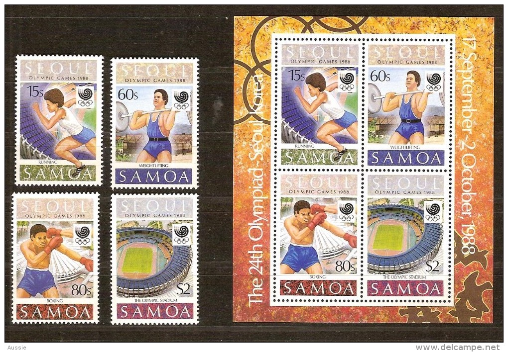 Samoa 1988 Yvertn° 668-71 Et Bloc 44 *** MNH Cote 11,50 Euro Sport Séoul - Samoa