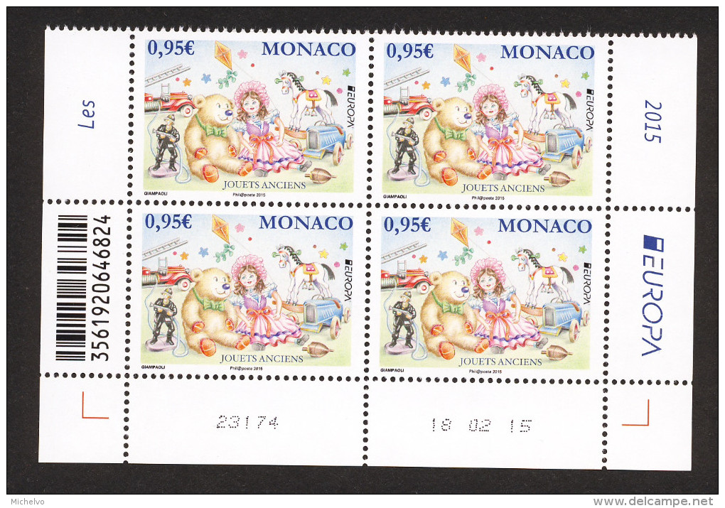 Monaco 2015 - Yv N° 2978 ** - EUROPA : LES JOUETS ANCIENS - Unused Stamps