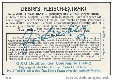 Tradecard KK000001 - Liebig's Fleisch-Extract (Küche und Kochkunst) 10.8 x 7.3 cm Litographie (6 cards set)