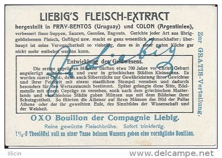 Tradecard KK000002 - Liebig's Fleisch-Extract (Entwicklung Des Geldwesens) 10.8 X 7.3 Cm Litographie (6 Cards Set) - Other & Unclassified