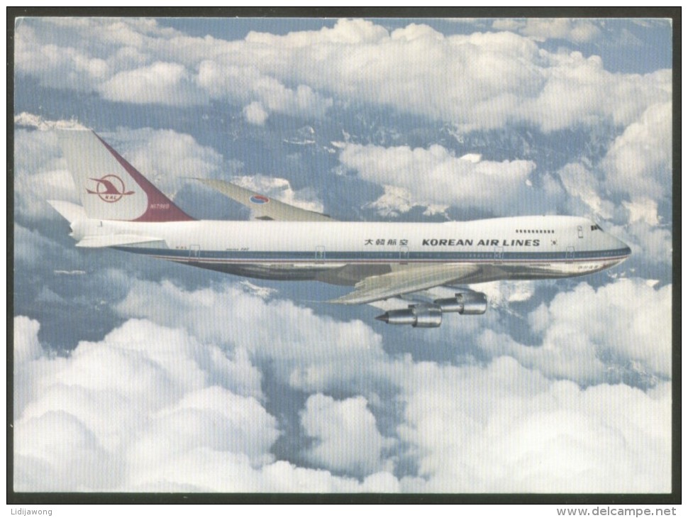 KOREAN AIRLINES BOEING 747 Bs POSTCARD - 1946-....: Moderne