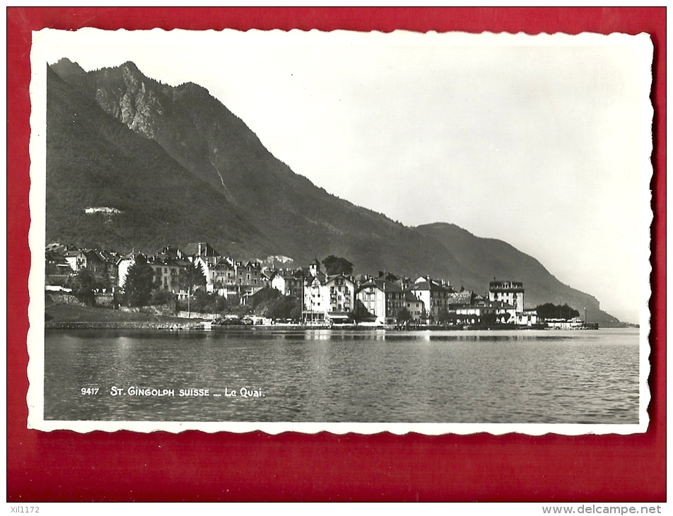 EZS-14 Saint-Gingolph St.-Gingolf Suisse Lac Léman Le Quai. Visa Censure ACF 1939 - Saint-Gingolph