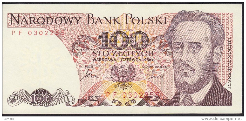 Poland 100 Zlotych 1986 P143e UNC - Poland