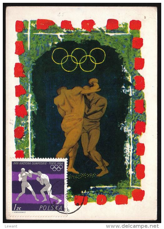 60 Maximum Card 18th Olympic Games, Tokyo, Boxing - Cartes Maximum