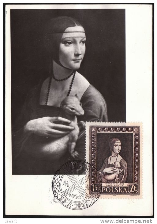 68 Maximum Card Lady With The Ermine By Leonardo Da Vincii - Tarjetas Máxima