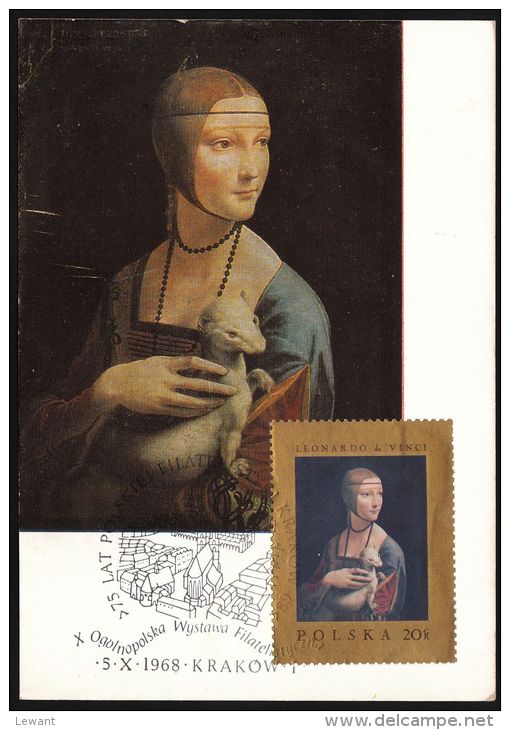 69 Maximum Card Lady With The Ermine By Leonardo Da Vincii - Tarjetas Máxima