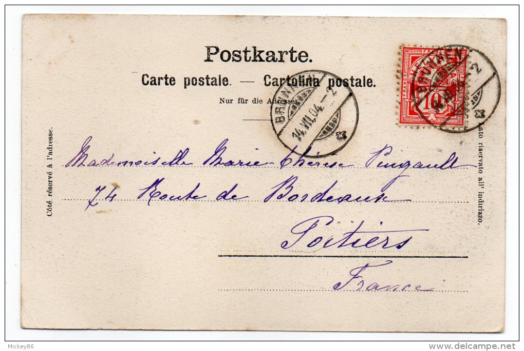 Suisse--INGENBOHL--Brunnen--1904--Vierwaldstaettersee--Axenstrasse (animée,attelage) N°1618 éd Goetz--cachet BRUNNEN - Ingenbohl