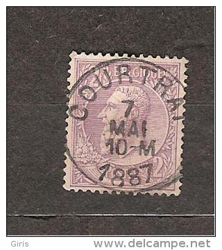N° 52, 2F Violet Sur Lilas-pâle, Obl Concours COURTRAI 7 MAI 1887 - 1884-1891 Léopold II